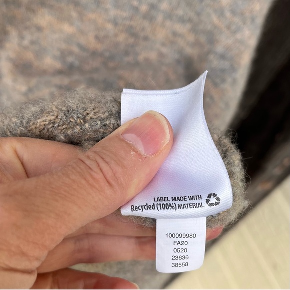 Charter Club Luxery 100% Cashmere Turtleneck Crop Sweater In Gray & Tan Sz M/L - Picture 9 of 13